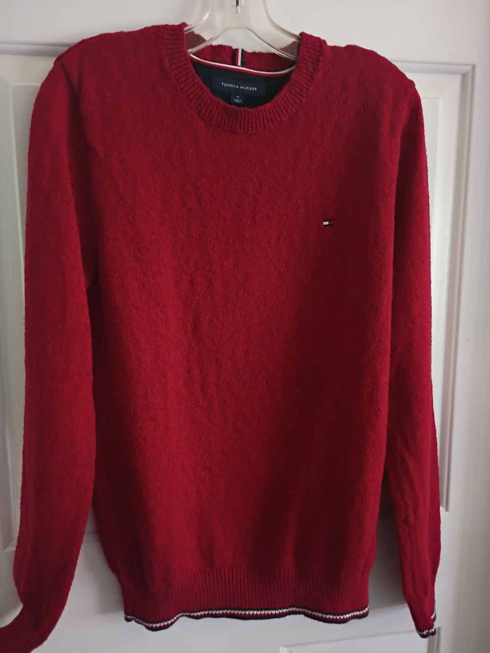 Tommy Hilfiger Men’s Crimson Red Crewneck Sweater